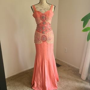 Pink beaded gown
